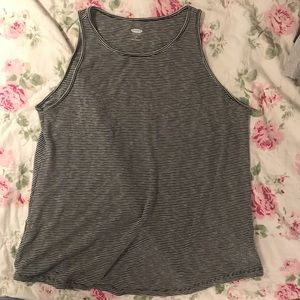 BLACK & WHITE STRIPED COTTON TANK